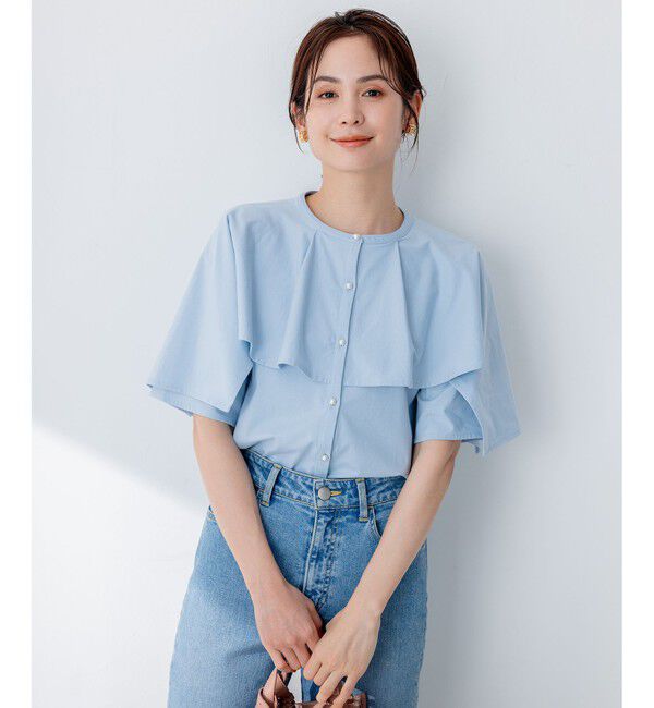 組曲「【洗える】ブラウスライクジャージーポンチョライク カットソー」|Tシャツ・カットソー|