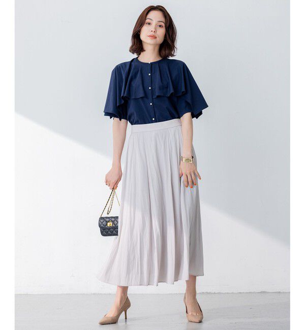 組曲「【洗える】ブラウスライクジャージーポンチョライク カットソー」|Tシャツ・カットソー|