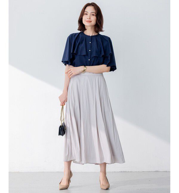 組曲「【洗える】ブラウスライクジャージーポンチョライク カットソー」|Tシャツ・カットソー|