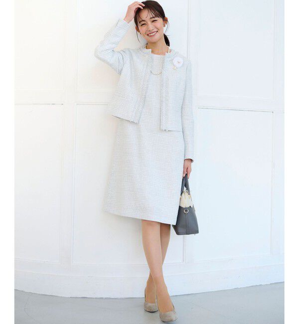 組曲「【KUMIKYOKU NAVY】ラメループモールツイード ワンピース」|ワンピース|