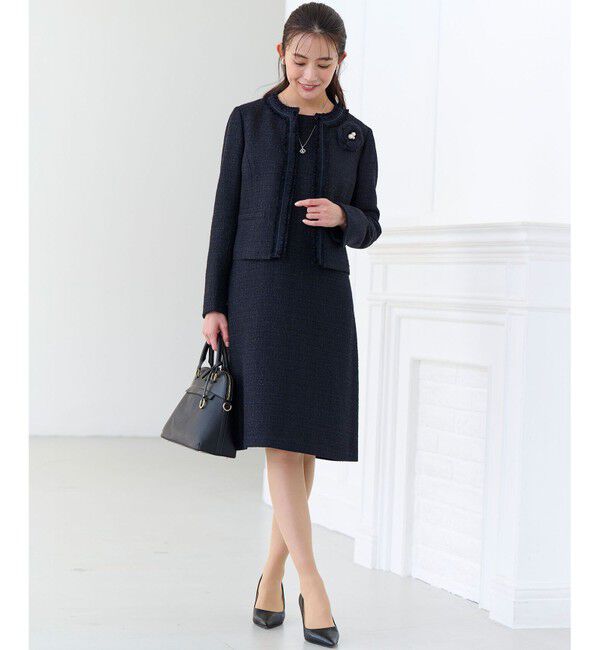 組曲「【KUMIKYOKU NAVY】ラメループモールツイード ワンピース」|ワンピース|