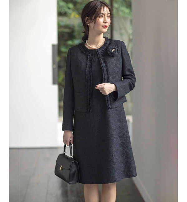 組曲「【KUMIKYOKU NAVY】ラメループモールツイード ワンピース」|ワンピース|