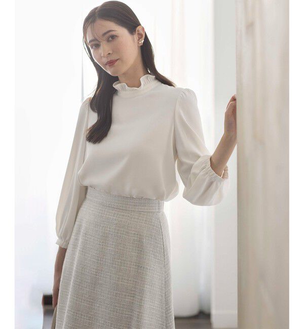 組曲「【KUMIKYOKU NAVY】ジョーゼットシフォン ブラウス」|シャツ・ブラウス|アイボリー系