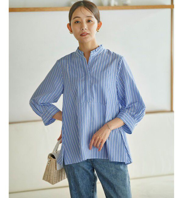 組曲「【WEB限定】ナイロンレーヨン スキッパーブラウス」|シャツ・ブラウス|