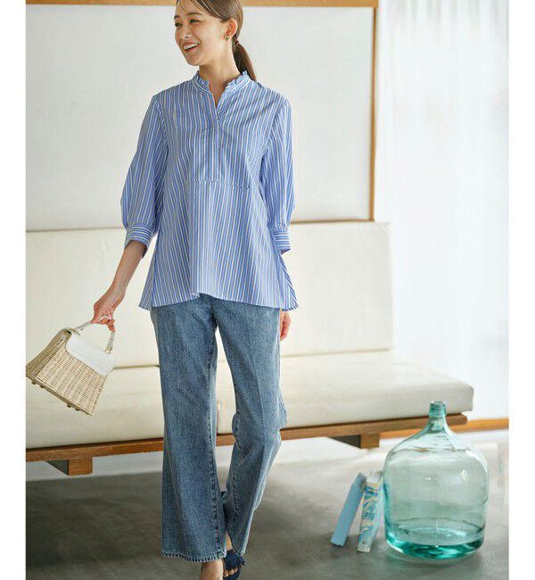 組曲「【WEB限定】ナイロンレーヨン スキッパーブラウス」|シャツ・ブラウス|