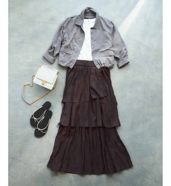 組曲「【入江未悠さんコラボ】ギャザーライトデシンティアード スカート」|スカート|