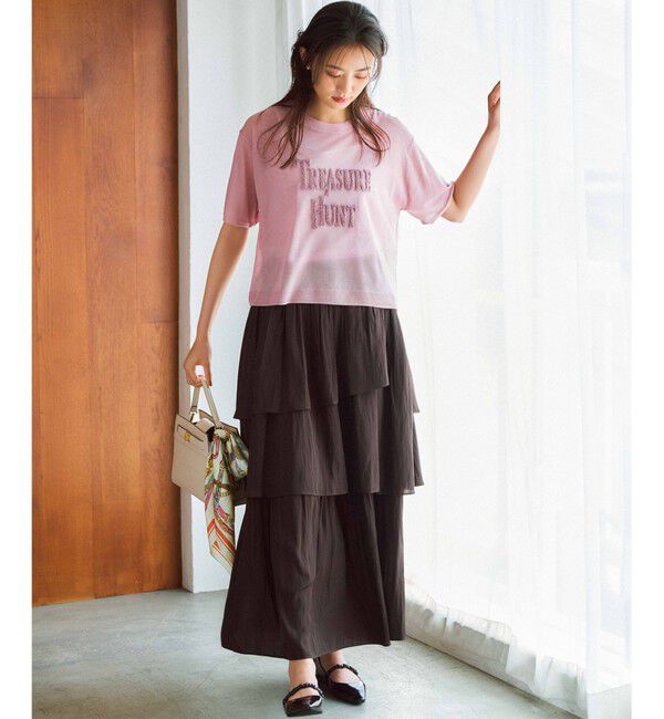 組曲「【入江未悠さんコラボ】ギャザーライトデシンティアード スカート」|スカート|