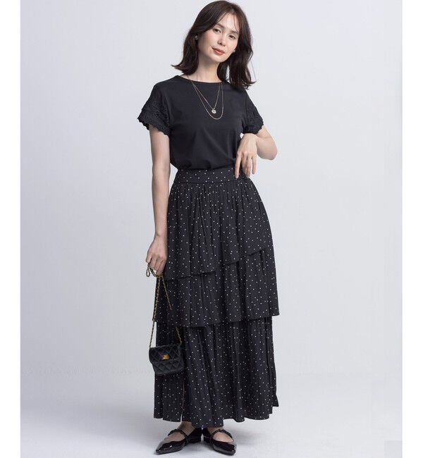 組曲「【入江未悠さんコラボ】ギャザーライトデシンティアード スカート」|スカート|