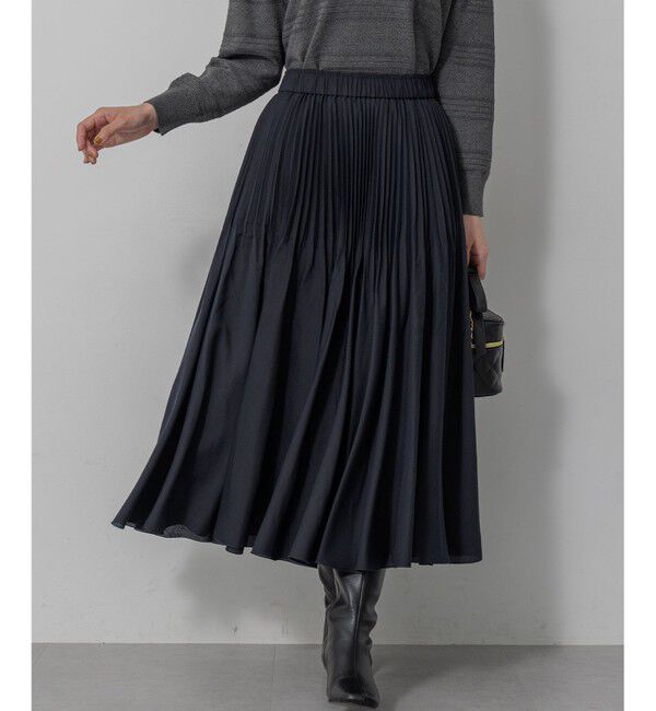 組曲「【加藤ローサさん着用】アンティークオーガンプリーツ スカート」|スカート|ネイビー系
