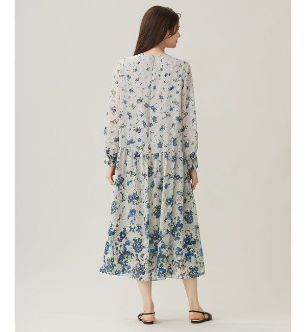 自由区「【洗える】オータムダリアプリント ワンピース」|ワンピース|