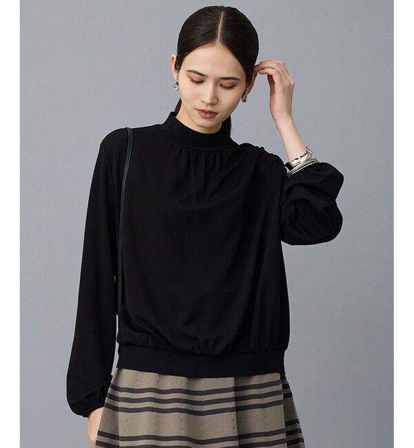 自由区「ドレーピーアムンゼンプルオーバー ブラウス」|Tシャツ・カットソー|ブラック