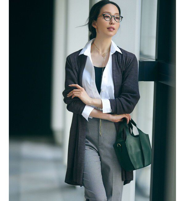 23区「【洗える】サステナブルウール ショールカラー カーディガン」|カーディガン|グレー系