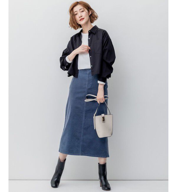 23区「【洗える】23区DENIM ベルベットストレッチ Aライン スカート」|スカート|