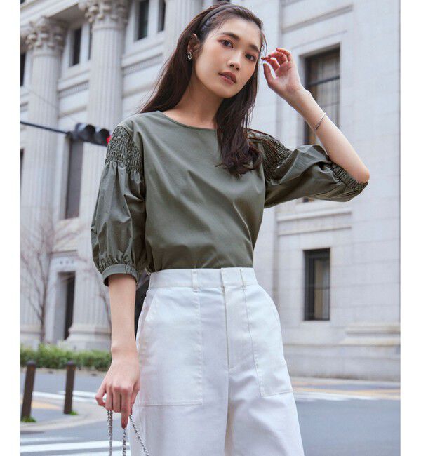 23区「【洗える】スラブツイルストレッチ ワイド パンツ」|その他|