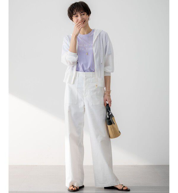 23区「【洗える】スラブツイルストレッチ ワイド パンツ」|その他|