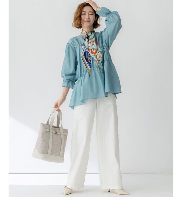 23区「【洗える】スラブツイルストレッチ ワイド パンツ」|その他|