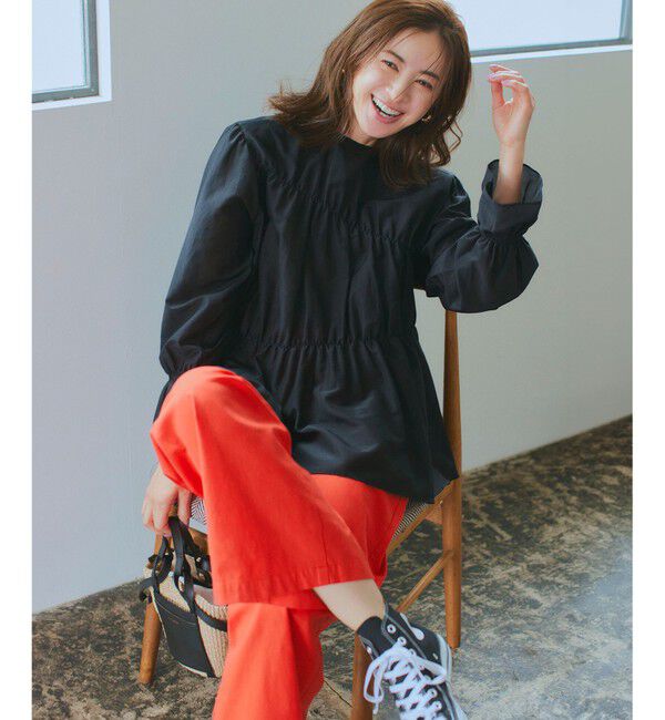 23区「【洗える】スラブツイルストレッチ ワイド パンツ」|その他|