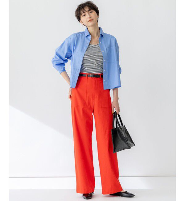 23区「【洗える】スラブツイルストレッチ ワイド パンツ」|その他|