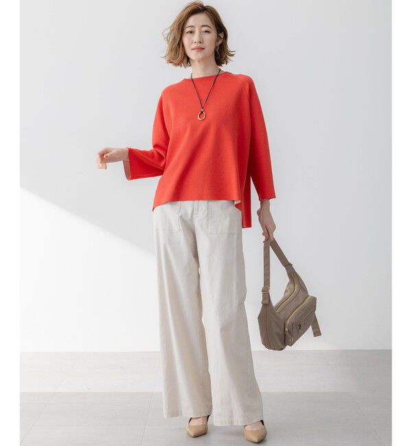 23区「【洗える】スラブツイルストレッチ ワイド パンツ」|その他|