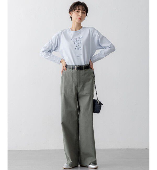 23区「【洗える】スラブツイルストレッチ ワイド パンツ」|その他|