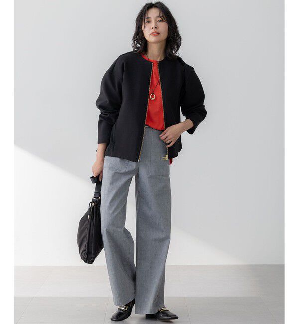 23区「【洗える】スラブツイルストレッチ ワイド パンツ」|その他|