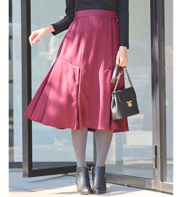 any SiS「【洗える】タックマーメイド スカート」|スカート|ローズピンク