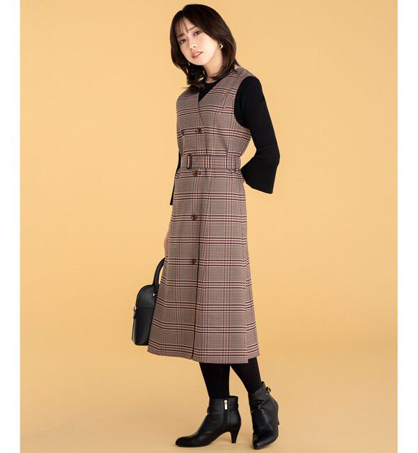 any SiS「【美人百花10月号掲載】リバーシブルチェックラップ ワンピース」|ワンピース|