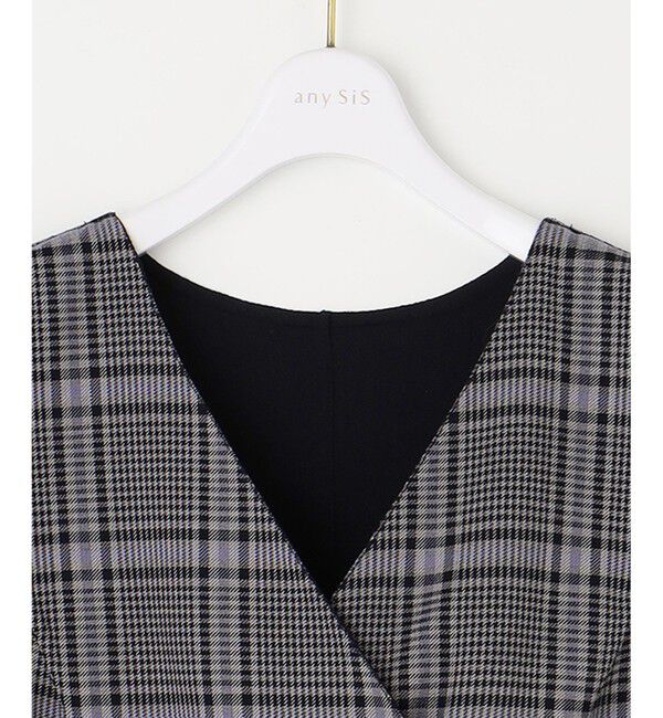 any SiS「【美人百花10月号掲載】リバーシブルチェックラップ ワンピース」|ワンピース|
