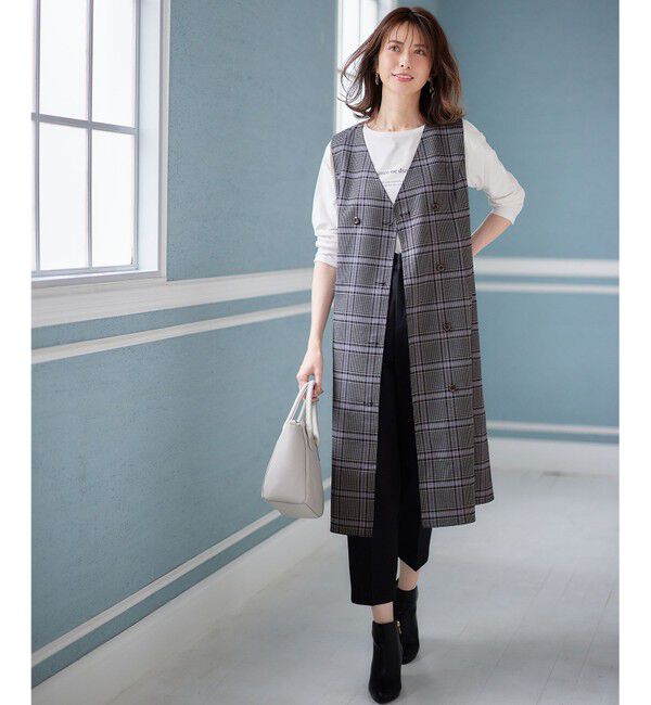 any SiS「【美人百花10月号掲載】リバーシブルチェックラップ ワンピース」|ワンピース|