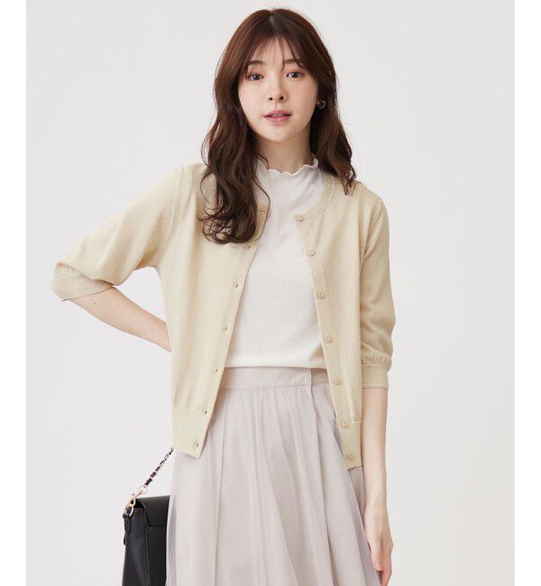 any SiS「【接触冷感 / UVケア】ハーフスリーブ カーディガン」|カーディガン|シャンパン