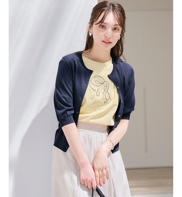 any SiS「【接触冷感 / UVケア】ハーフスリーブ カーディガン」|カーディガン|ネイビー