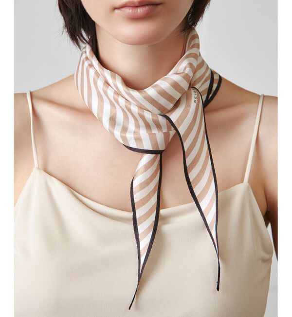 BEIGE,「CONLIE / スカーフ」|マフラー|Ecru &times; Cork(Black e