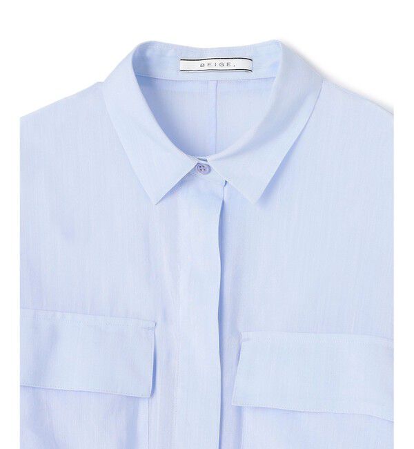 BEIGE,「【洗える・Precious 6月号掲載】PAULINE / ビックポケットドロストリネンブラウス」|シャツ・ブラウス|