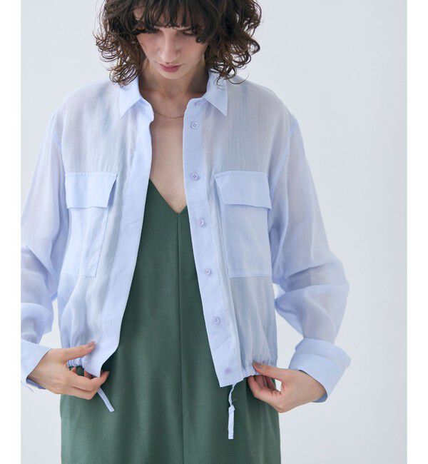 BEIGE,「【洗える・Precious 6月号掲載】PAULINE / ビックポケットドロストリネンブラウス」|シャツ・ブラウス|