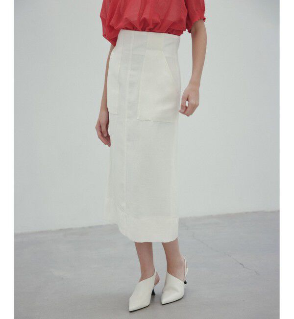 BEIGE,「【洗える】BERNARD / リネンアウトポケットハイウエストスカート」|スカート|Meringue