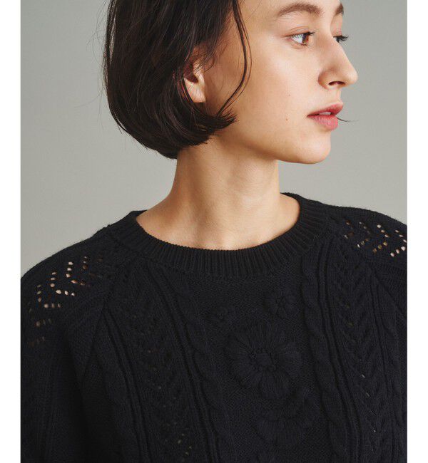  「フローラル刺繍トップ」|ニット・セーター|