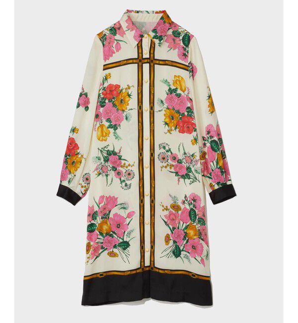  「ボタニカルスカーフプリントワンピース」|ワンピース|