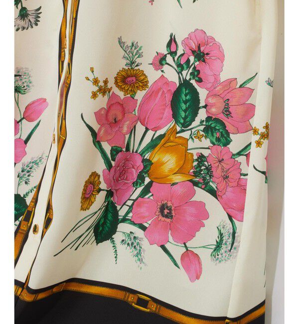  「ボタニカルスカーフプリントワンピース」|ワンピース|