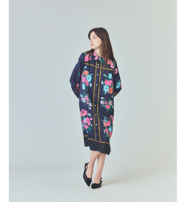  「ボタニカルスカーフプリントワンピース」|ワンピース|