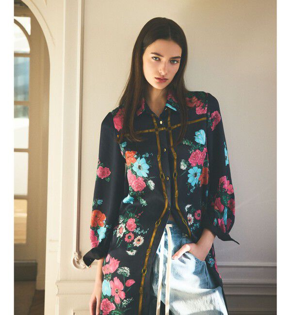  「ボタニカルスカーフプリントワンピース」|ワンピース|