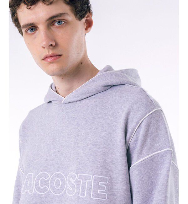 LACOSTE「アウトラインネームステッチスウェットフーディー / 裏パイルスウェットパーカー」|パーカー|