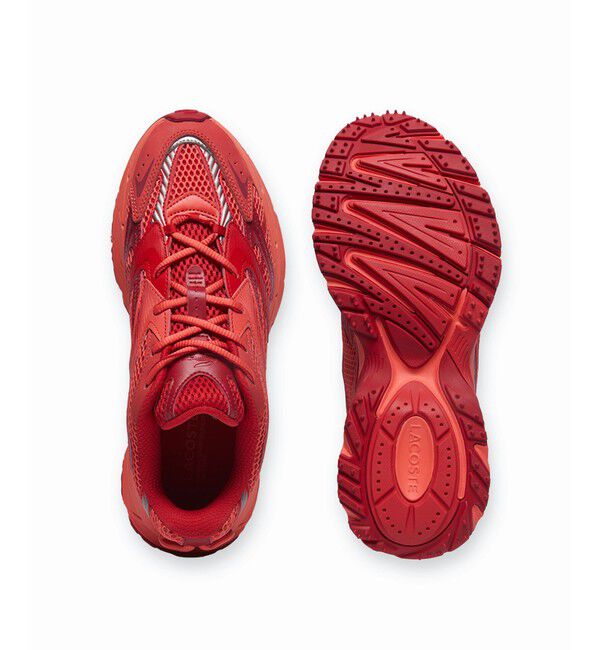 LACOSTE「メンズ L003 NEO SHOT 125 1 SMA ビッグメッシュ ハイテクスニーカー」|スニーカー|オレンジ