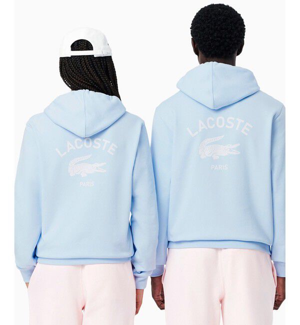 LACOSTE「裏パイル地 バックプリントスウェットパーカー」|パーカー|