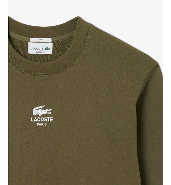 LACOSTE「裏パイル地 ワンポイングラフィックプリントクルーネックスウェット トレーナー」|スウェット・ジャージ|