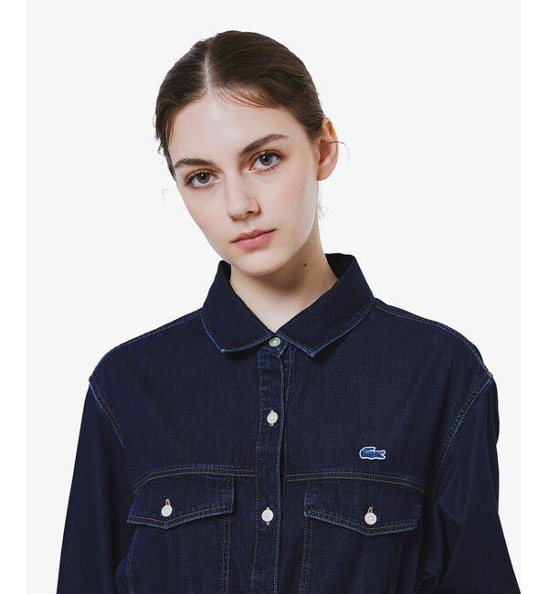 LACOSTE「ロングデニムシャツドレス / シャツワンピース ウエストベルト付き」|ワンピース|