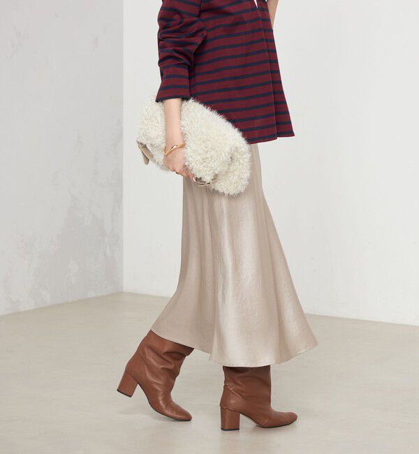 NOLLEY'S sophi「《オールシーズン対応》ウォッシャブルブライトサテンナロースカート」|スカート|