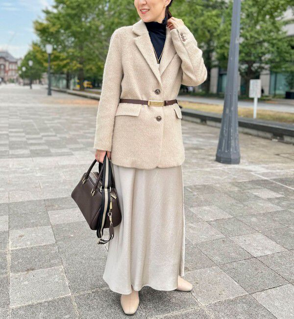 NOLLEY'S sophi「《オールシーズン対応》ウォッシャブルブライトサテンナロースカート」|スカート|