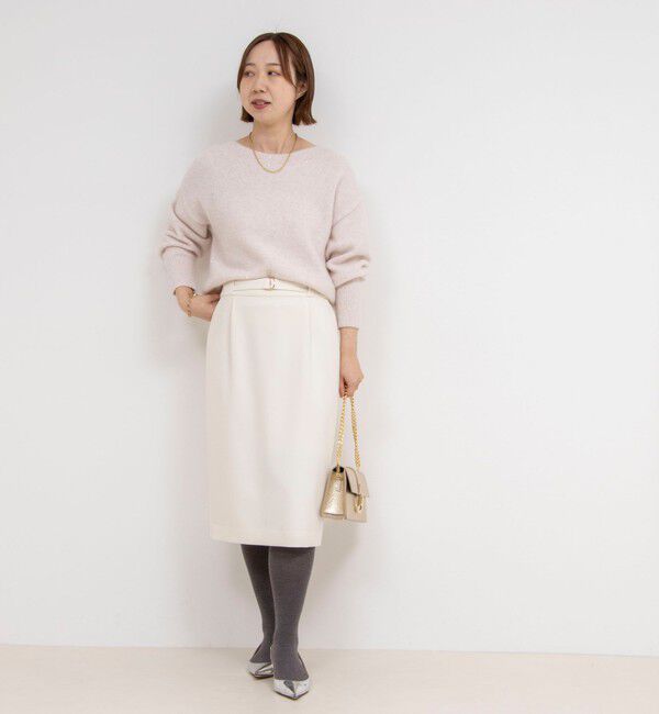 NOLLEY'S sophi「《セットアップ対応》ウォッシャブルウール調サージセミタイトスカート」|タイト|