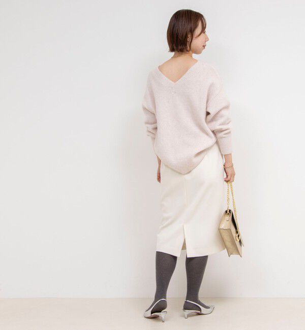 NOLLEY'S sophi「《セットアップ対応》ウォッシャブルウール調サージセミタイトスカート」|タイト|