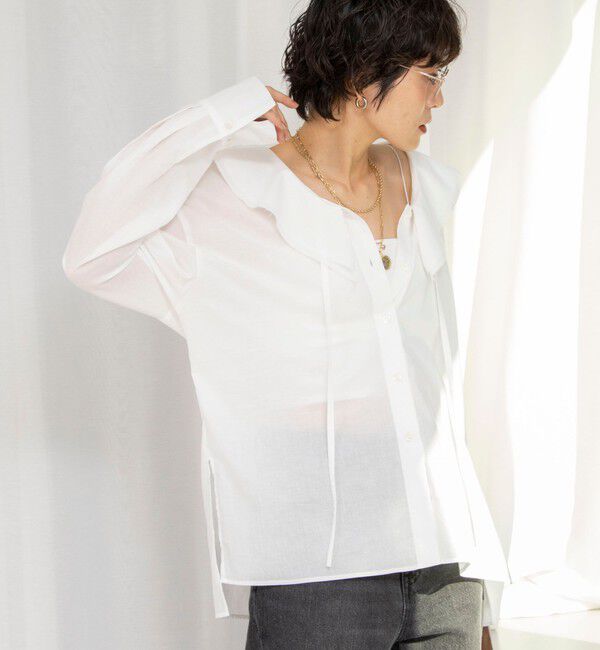 NOLLEY'S「ラッフルカラーブラウス」|シャツ・ブラウス|